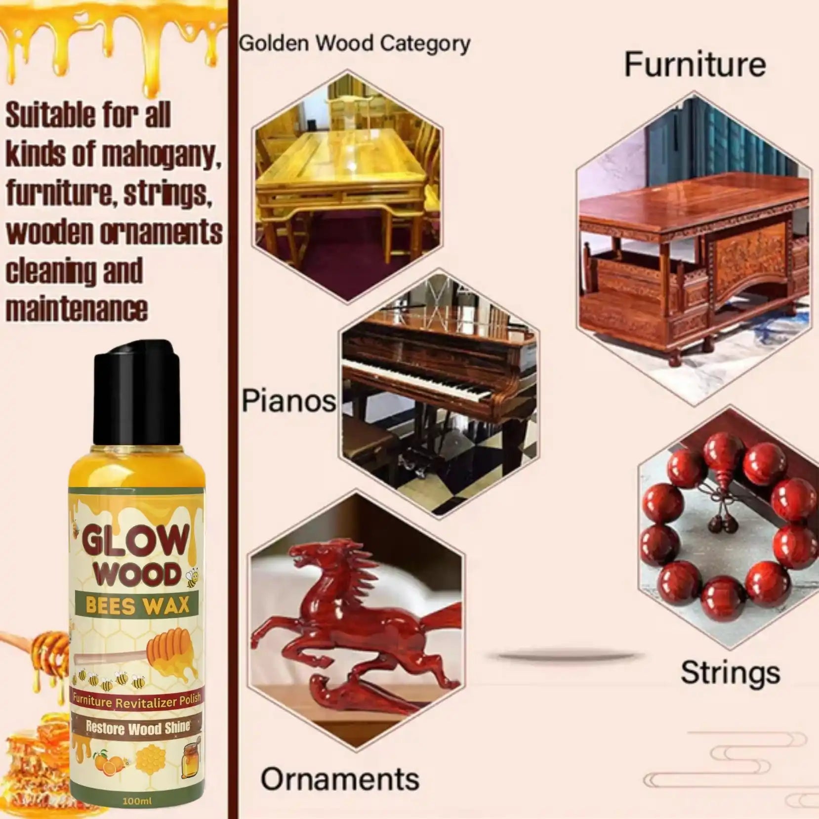 Beewax Wooden Polish Spray | Restore Shine Protect Furniture