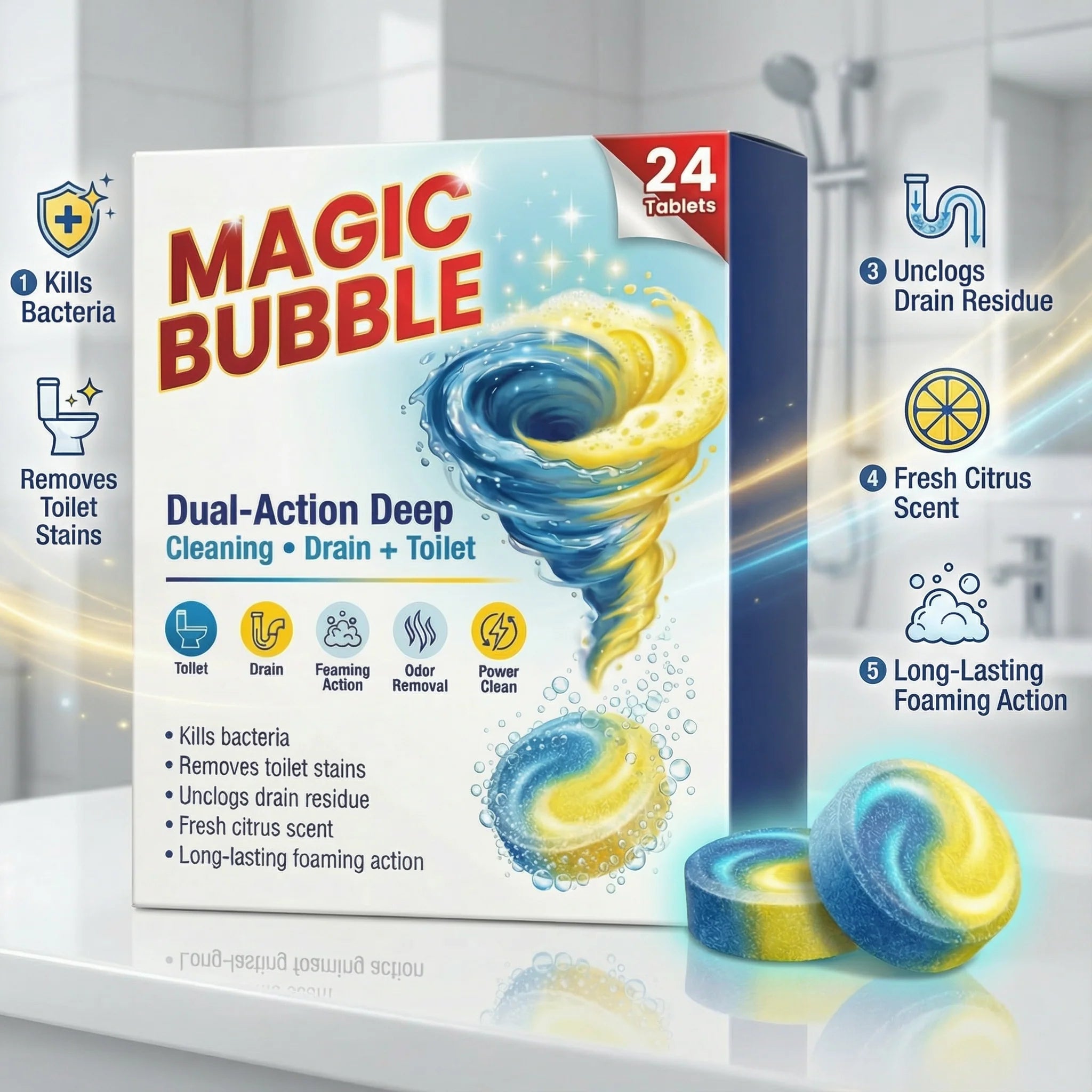 Magic Bubble Cleans while removing blockages