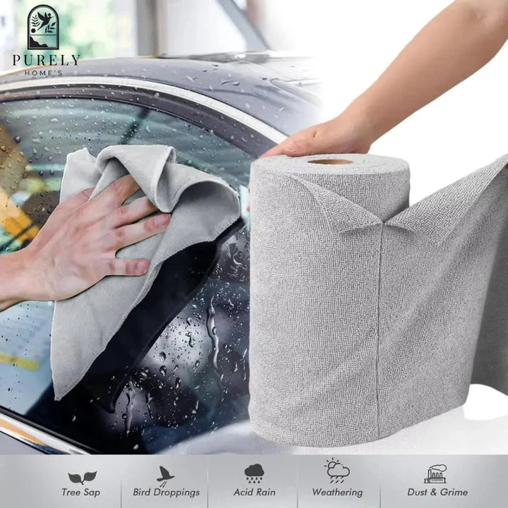 Microfiber Cleaning Cloth Roll – (20 Sheets) Reusable & Super Absorbent