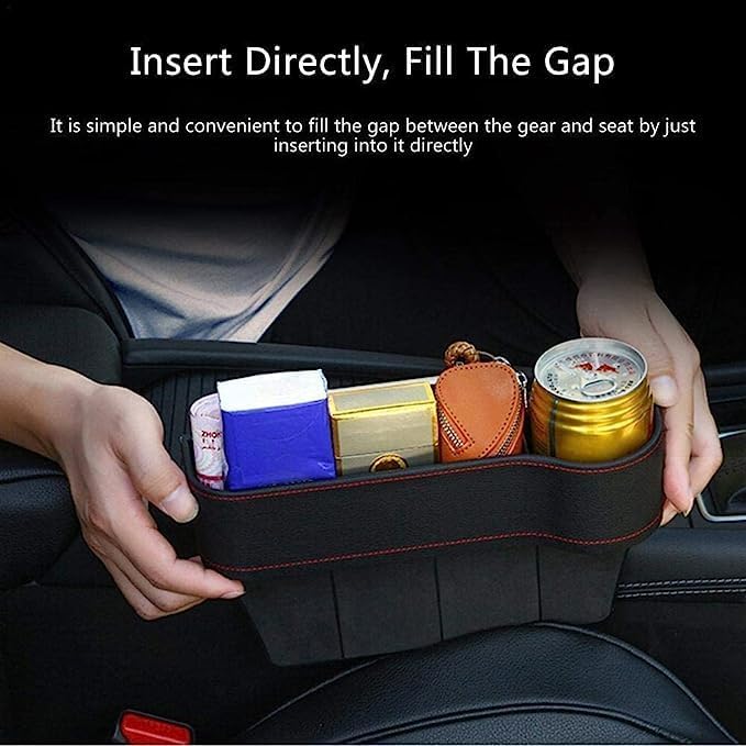 Seat Pockets Pu Leather Car Console Side Organizer