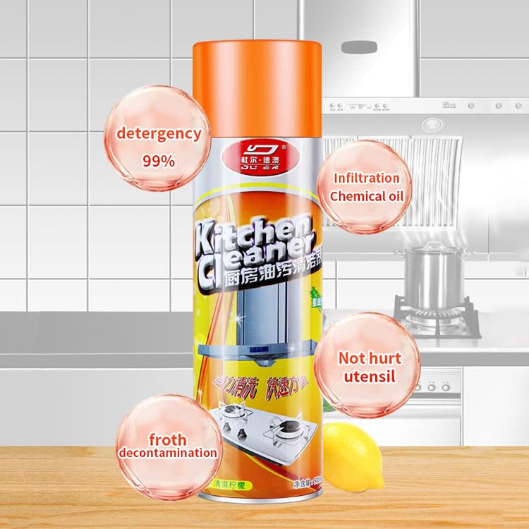 Multipurpose Bubble Foam Kitchen Cleaner Spray | Oil & Grease Stain Remover
