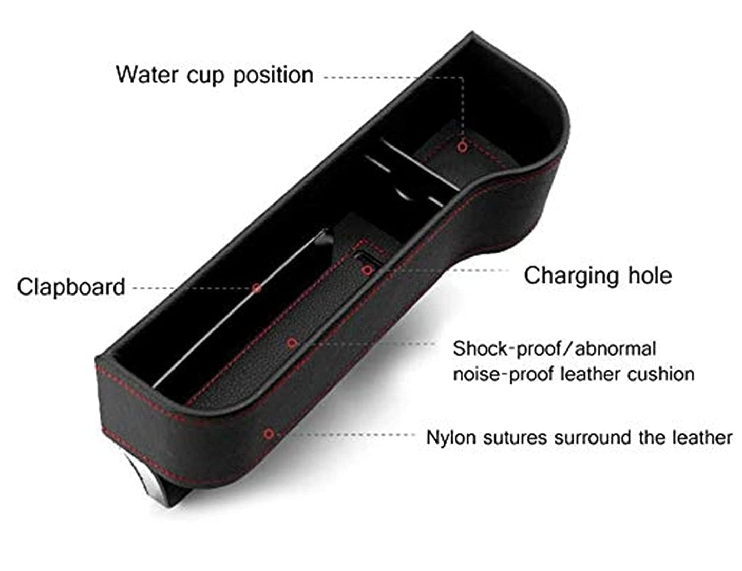 Seat Pockets Pu Leather Car Console Side Organizer