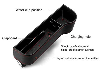Seat Pockets Pu Leather Car Console Side Organizer