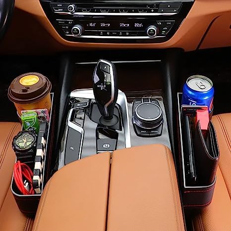 Seat Pockets Pu Leather Car Console Side Organizer