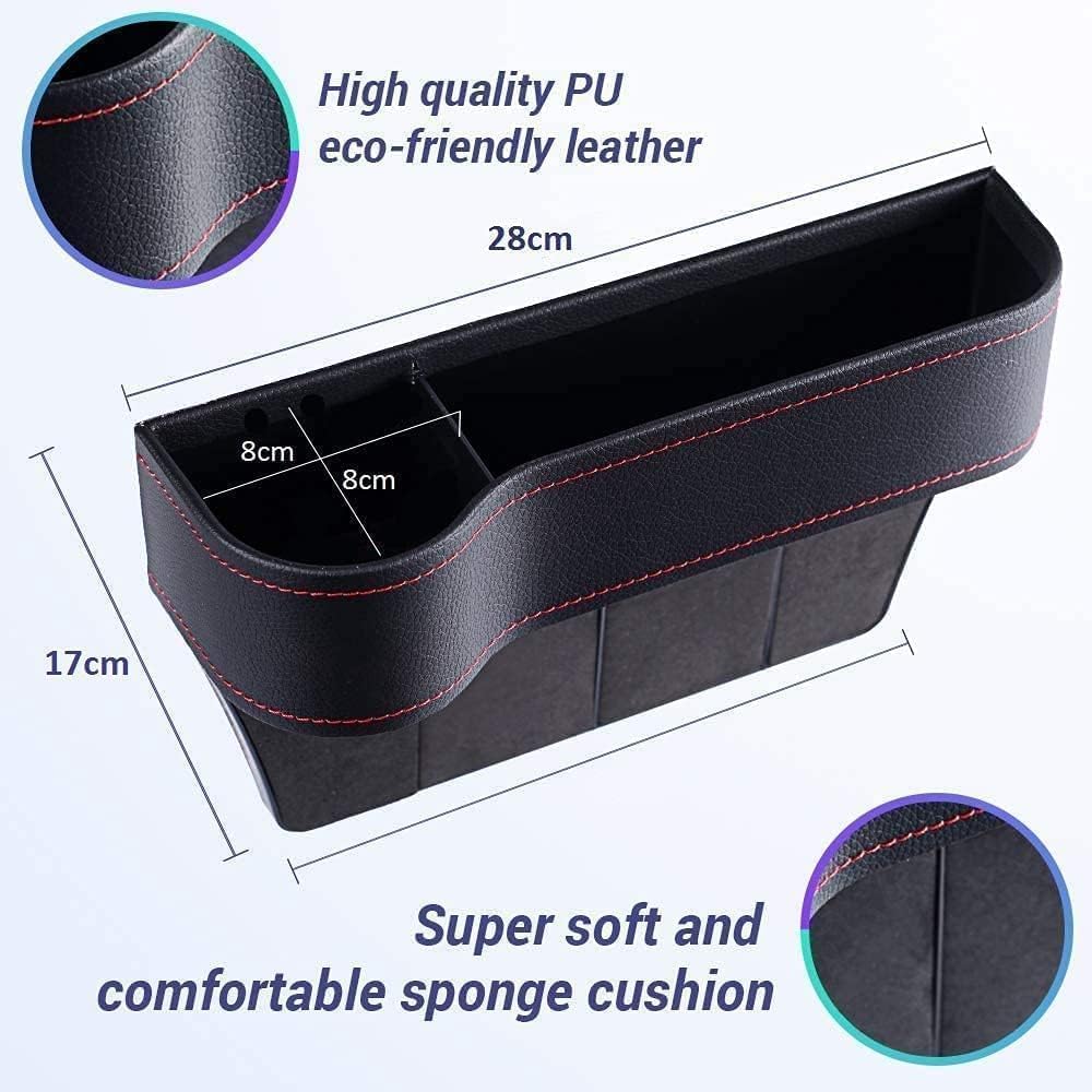 Seat Pockets Pu Leather Car Console Side Organizer