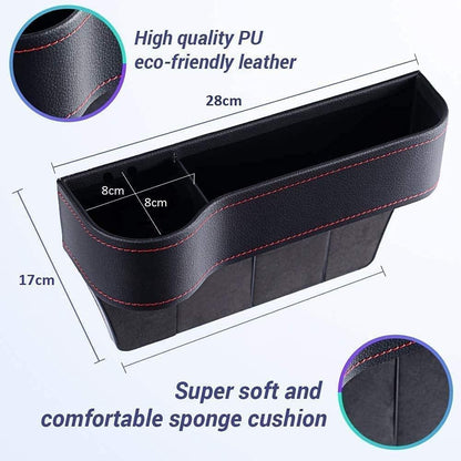 Seat Pockets Pu Leather Car Console Side Organizer