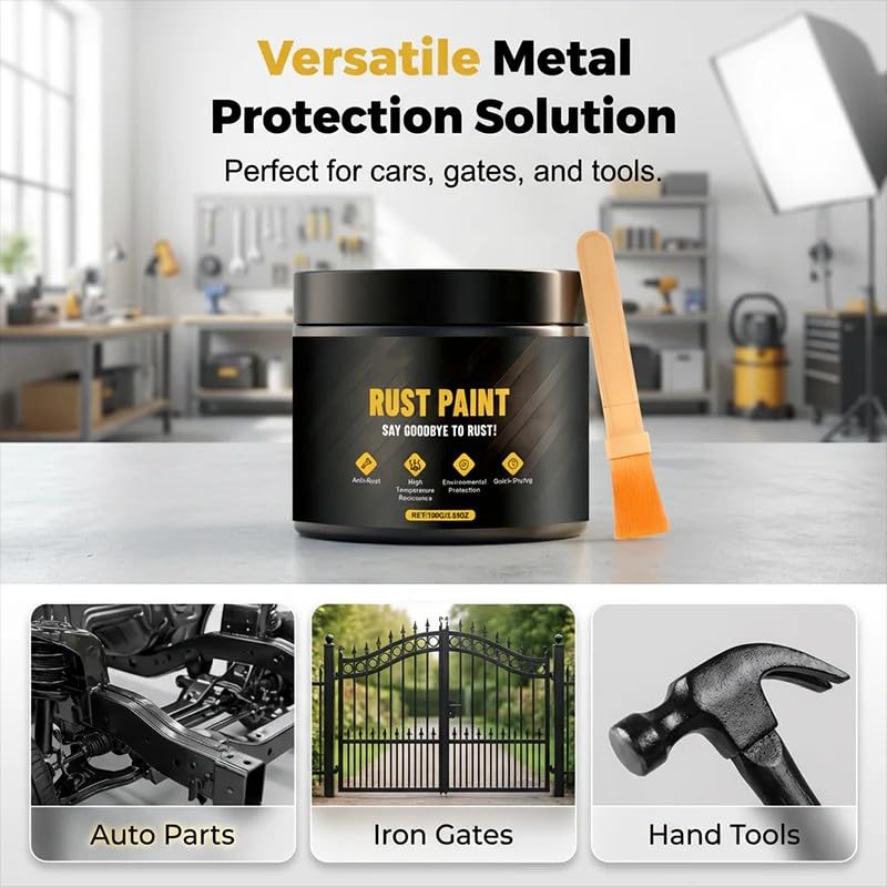 Metallic Paint Rust Converter, 2 in 1 Rust Converter Paint and Primer