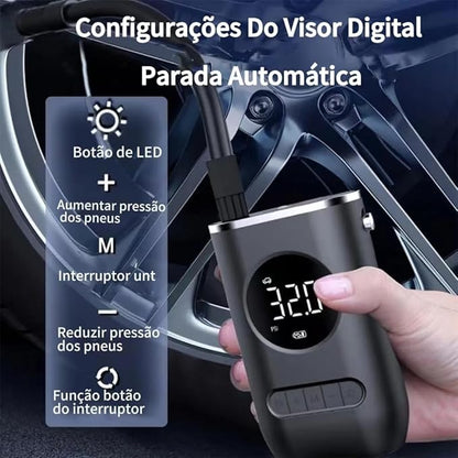 Portable Air Compressor Smart Tire Inflator | Chargeable Cordless Tyre Inflator/Air Pump With Led Light For Cars, Bikes, Motorcycles