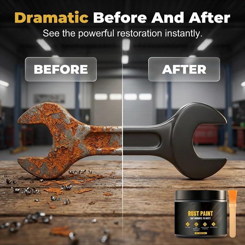 Metallic Paint Rust Converter, 2 in 1 Rust Converter Paint and Primer
