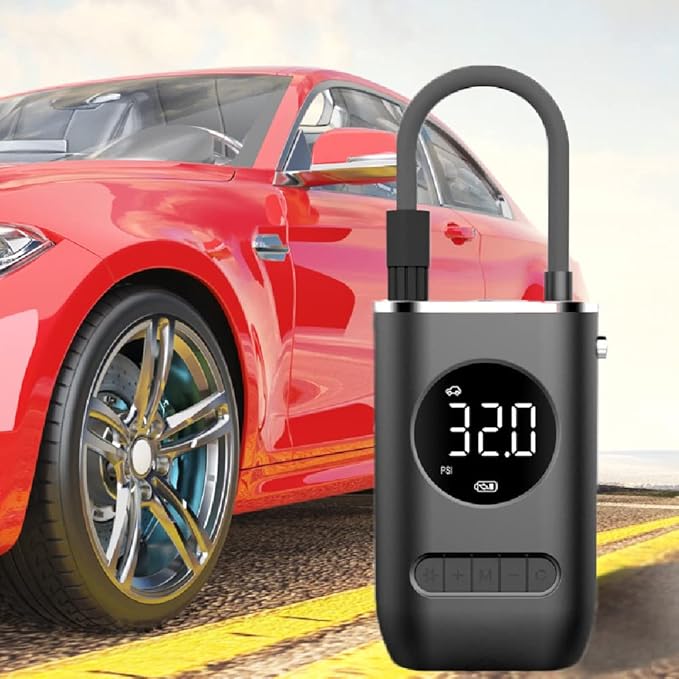 Portable Air Compressor Smart Tire Inflator | Chargeable Cordless Tyre Inflator/Air Pump With Led Light For Cars, Bikes, Motorcycles