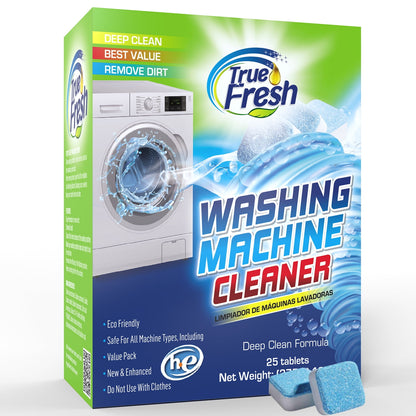 True Fresh Washing Machine Cleaner Tablets 25 Pack - Washer Cleaner - For Front and Top Loader
