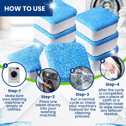 True Fresh Washing Machine Cleaner Tablets 25 Pack - Washer Cleaner - For Front and Top Loader