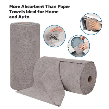Microfiber Cleaning Cloth Roll – (20 Sheets) Reusable & Super Absorbent