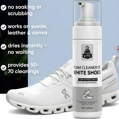 Water-free foam shoe cleaner