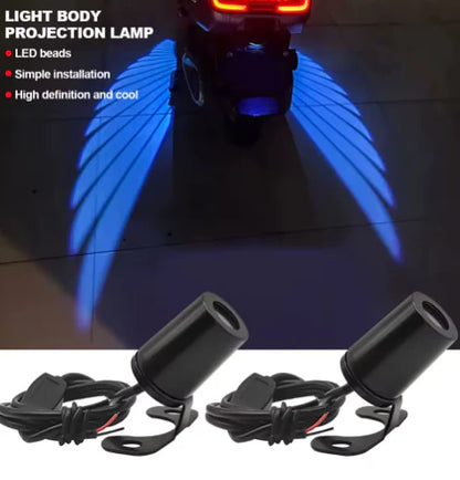 Motorcycle Projector Lights with Angel Wing Light Waterproof