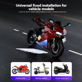 Motorcycle Projector Lights with Angel Wing Light Waterproof