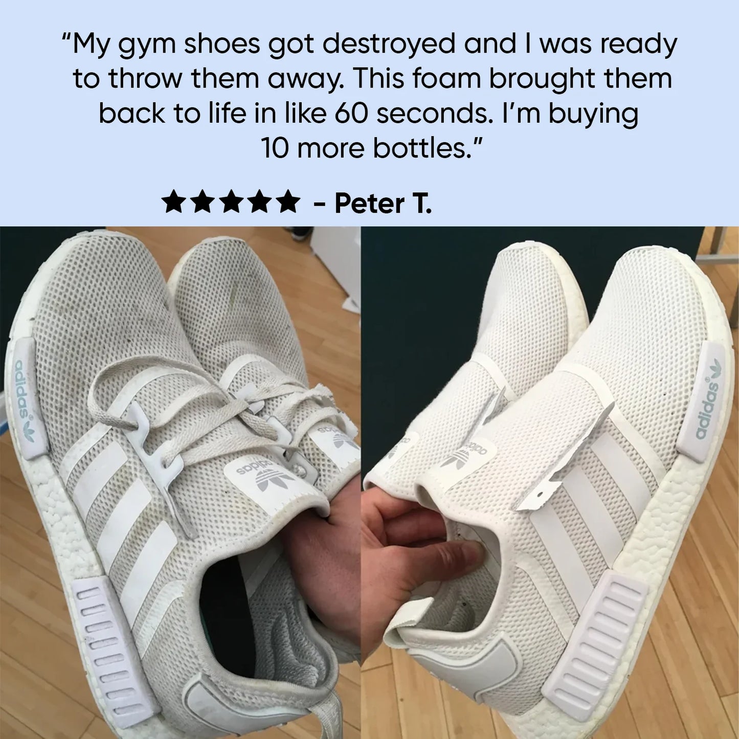 Water-free foam shoe cleaner