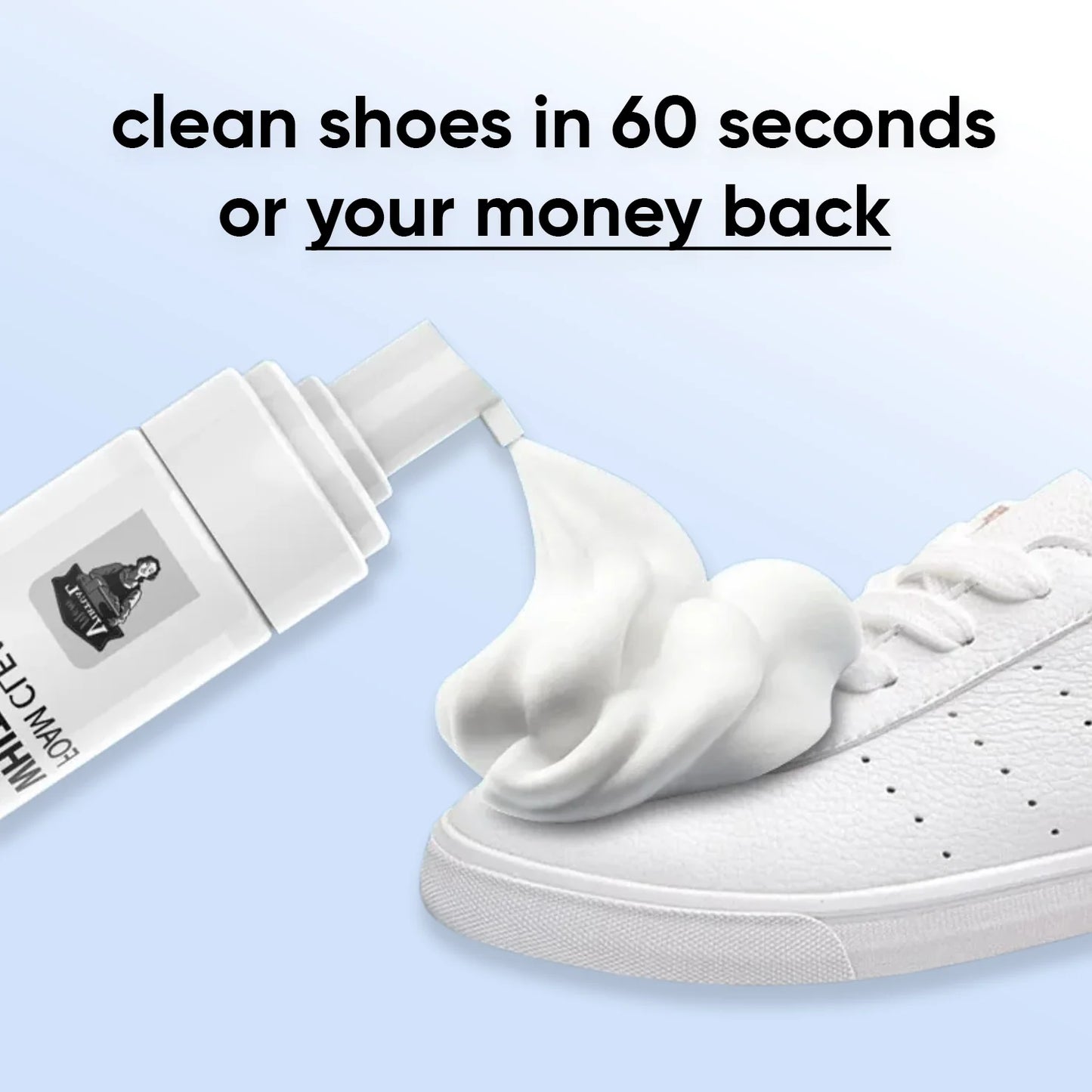 Water-free foam shoe cleaner