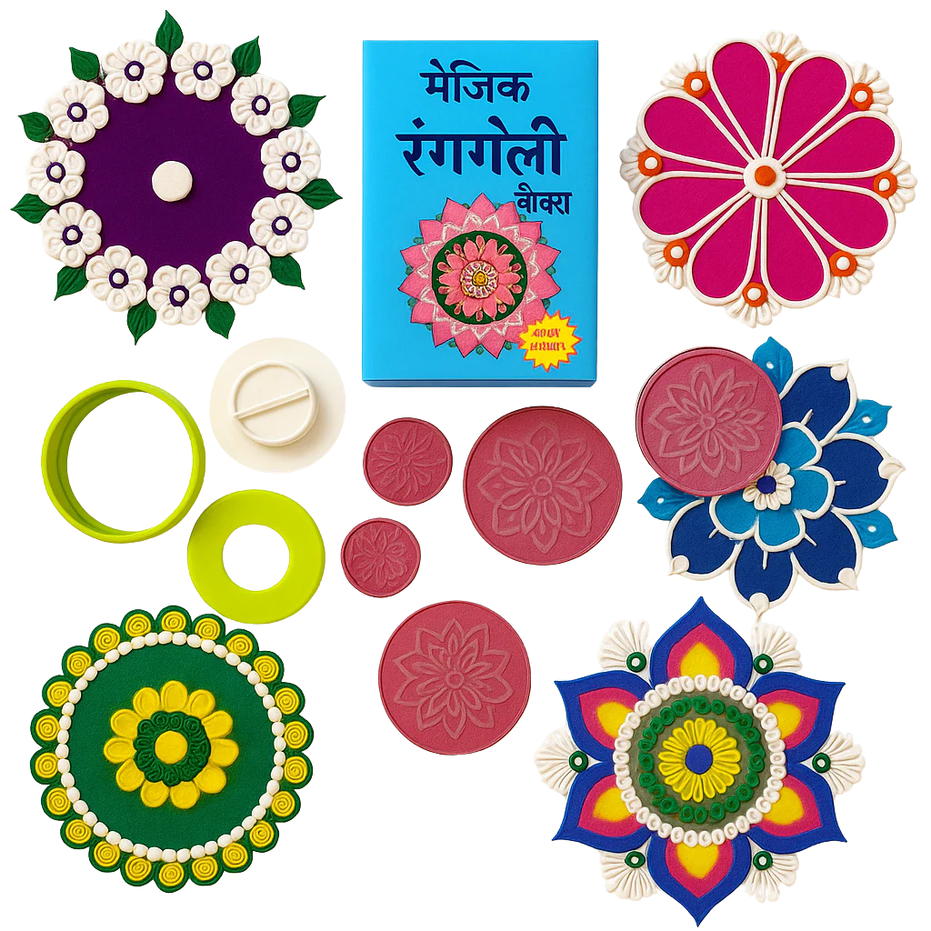 Magic Rangoli Kit – Create Stunning, Mess-Free Rangolis Instantly 🎨✨ (Diwali Offer -Limited Stock 🔥🔥)