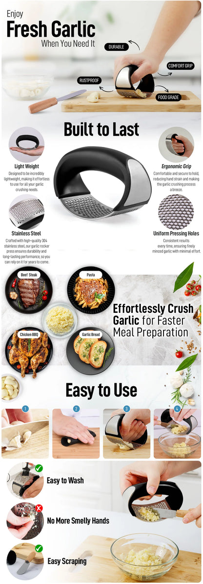 Stainless Steel Garlic Crusher