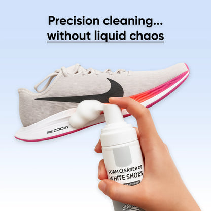 Water-free foam shoe cleaner