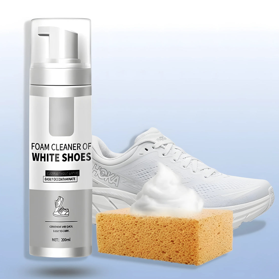 Water-free foam shoe cleaner