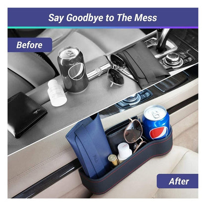 Seat Pockets Pu Leather Car Console Side Organizer