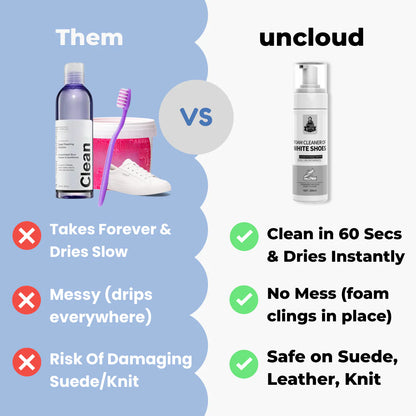 Water-free foam shoe cleaner